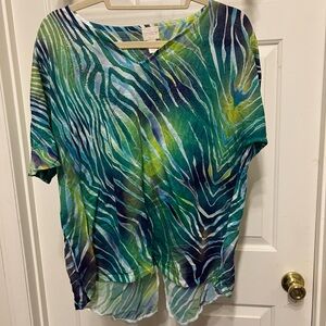 Chico's Vibrant Zebra Print Women's Blouse